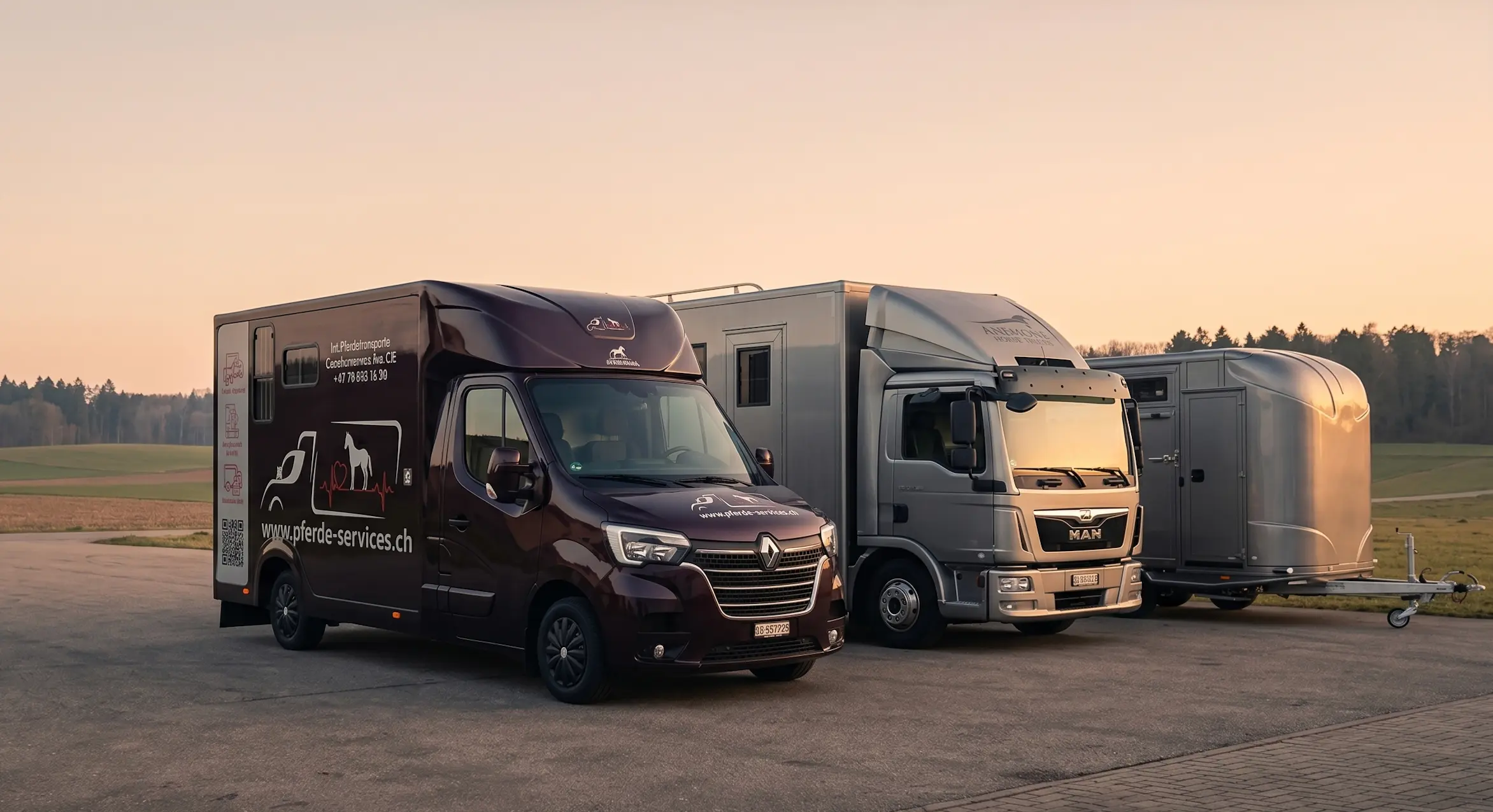 Die Fahrzeugflotte von Pferde Services – Transporter, LKW und Anhänger